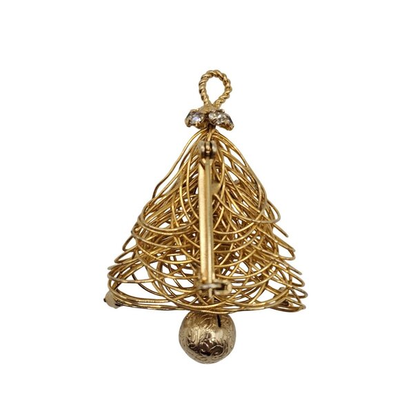 Vtg Unsigned Eisenberg Brooch Wired Christmas Tree Pin Rhinestones 60s Holidays - Picture 12 of 15